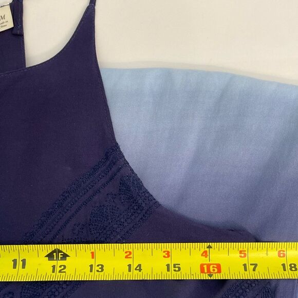 Francescas ALYA Ombre Summer Dress Size M Tiered Shark Bite Embroidery Racerback - Picture 12 of 15